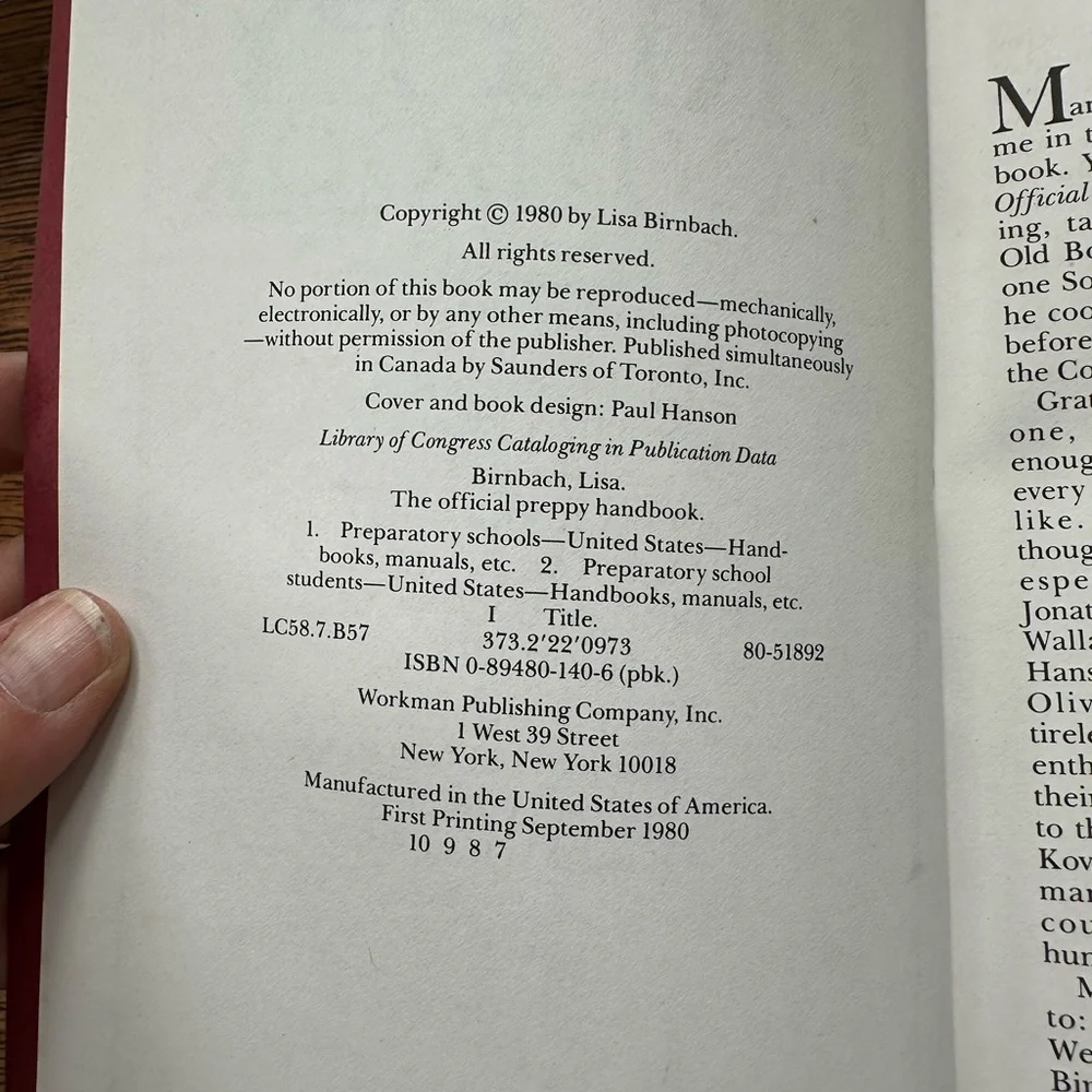 The Official Preppy Handbook - 1st edition. 1980 copyright. Vintage - Picture 6 of 6